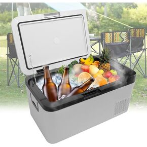I1MOTOR Portable Car Refrigerator Freezer 12/24V DC and 110-240V AC (-4°F~68°F) 25L /26 Quart Mini Fridge Cooler for RV Van Vehicle Boat Traveling Outdoor Picnic BBQ Camping Fishing