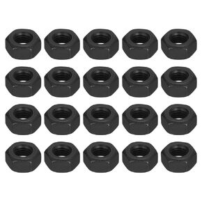 uxcell 1/4-28 UNF Hex Nuts, Carbon Steel Grade 8.8 Black Oxide Hexagon Nut for Screw Bolt, 10 of Pack