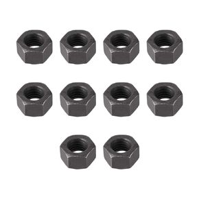 uxcell Hex Nuts, M10x1.5mm Metric Coarse Thread Hexagon Nut, Carbon Steel, Pack of 10 (Black)