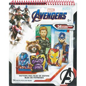 Perler Beads Marvel Avengers Instruction Pad, 34 Patterns, Multicolor