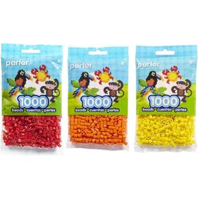 Perler Bead Bag, Bundle of Red Orange and Yellow (3 Pack)