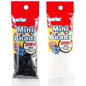 Perler Mini Beads Bundle - Black and White
