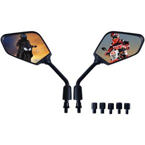 Motobiker 1Pair Heavy Duty Motorcycle Rear View Side Mirrors-8mm 10mm Clockwise Threaded Mounting Bolt-Fits Compatible with Kawasaki, Suzuki, Honda, Victory and More