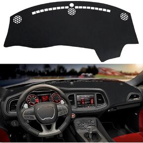 Custom Suede Dash Cover Fit for Dodge Challenger 2015-2022 2023 2024 Non-Slip Interior Decoration Sunshade Glare UV Rays Protector Dashboard Mat Carpet Accessories