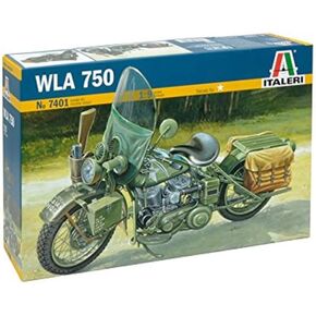 Italeri Harley Davidson WLA 750 WWII Military Motorcycle 1:9 Scale - Plastic Model Kit 7401