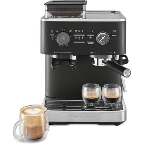 KitchenAid, KES6551 Semi Automatic Espresso Machine w/Burr Grinder, 2.5L, Cast Iron Black