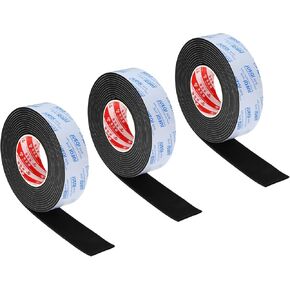 PATIKIL 3/4" W x 1/8" T x 16.4Ft EVA Single Sided Foam Tape, 3Pcs Multipurpose Sealing Strip Foam Waterproof Weather Stripping Foam Sealing Foam Strips with Adhesive for Door, Black