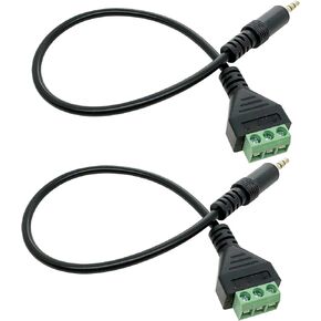 Jienk 2 قطعة 3.5 مللي متر 1/8 "صوت ستيريو ذكر إلى AV سماعة 4Pin Balun محطة لحام تمديد كابل محول 30 سنتيمتر مع مفك البراغي in Kuwait