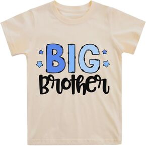 Big Brother T Shirt for Baby Boys Cotton T-Shirt Short Sleeve Tops Toddler Baby Announcement Tees Outfits 1-7 Years
