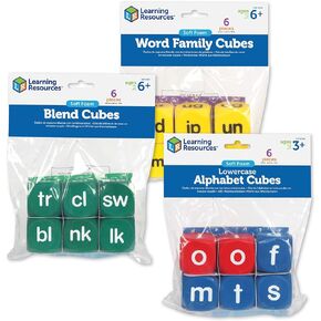 Learning Resources Phonics Cubes Class Set, 3 Sets of 6 Cubes (LER0589)