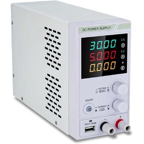 Luckyrao DC Power Supply Adjustable Variable Regulated Power Supply, High Precision Digital Switching Power Supply, with USB Charging Interface， with Encoder knob Adjustment (30V5A)