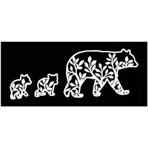 Mama Bear Cubs Vine Vinyl Decal |White | Made in USA by Foxtail Decals | for Car Windows, Tablets, Laptops, Water Bottles, etc. |8.0 x 3.2 inch