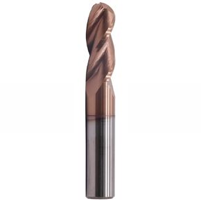 BestParts High Performance Solid Carbide Ball Nose End Mill for Aluminum - ZRN Coated, 37 Degree Helix, 3 Flute, 3/8" Cutting Diameter, 3/8" Shank Diameter, 1" Length of Cut, 2-1/2" Overall Length