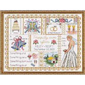 Janlynn 50577 Counted Cross Stitch Kit 13.25"X10", Wedding Collage (14 Count)