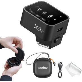 Godox X3S X3 S X3-S 𝗢𝗳𝗳𝗶𝗰𝗶𝗮𝗹 TTL Wireless Flash Trigger for Sony Camera, OLED Touchscreen Flash Transmitter,Built-in Lithium Battery Support Quick Charge(Xpro-S/XProII-S Upgrade Version)