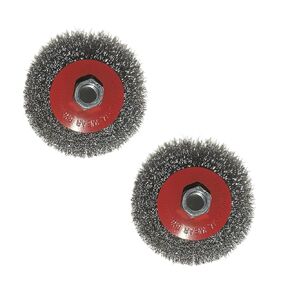 MIMOBEI 4" Crimped Wire Wheel Brush for Angle Grinder, 5/8"-11 Threaded Arbor, 0.014" Coarse Carbon Steel Wire, Rust Removal for Metals (2 Pack)