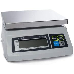 ميزان خدمة الطعام CAS SW-10، 10 × 0.005 رطل، كجم/جم/أونصة/رطل قابل للتحويل، شاشة واحدة، قانوني للتجارة