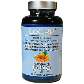 LoCRP Nano-Absorb Curcumin & Turmeric Oil Capsules - Vegan, Heart & Colon Support, 60-Day Supply