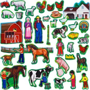 Little Folk Visuals Farm Set Precut Flannel/Felt Board Figures, 43 Pieces Set
