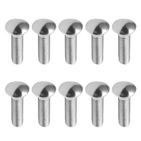 Yinpecly 12Pcs M8×20mm 1.25mm Pitch Length 304 Stainless Steel Round Domed Head Square Neck Carriage Bolts Silver Tone