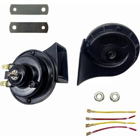 12V Car Horn Kit AKIZIDS Electric Snail Horn High Low Tone Loud Universal Horn Air Horn Fit 2PCS for All 12Volt cars,trucks,motorcycles(One pair)
