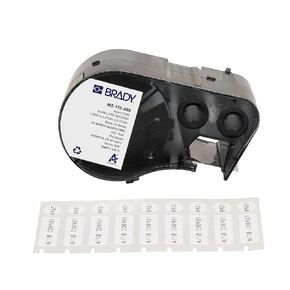 Brady Authentic (M5-118-499) Aggressive Adhesive Multi-Purpose Nylon Label 0.375 x 1 x 0.375"Dia Black on White, 240 Labels. for use with The BMP51 and M511 Label Printers