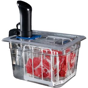 LIPAVI Sous Vide System Model NXC15-UNIR - with C15 Container, N15X Rack and an Universal lid - fits virtually any sous vide machine up to 2.755 inches (70mm) in diameter