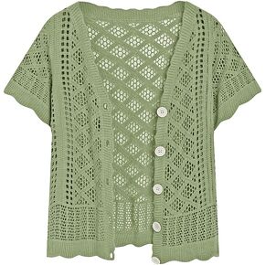 Slippie Women's Casual Lightweight Cropped Cardigan Sweaters Open Front Bolero Short Shrugs