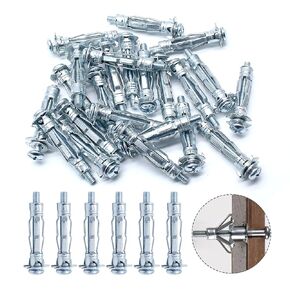 Zorveiio 30 Pcs M5x52 Hollow Wall Anchors Screws Heavy Duty Bolt Screws Zinc Plated Wall Anchor Screws for Drywall Plasterboard Fixing