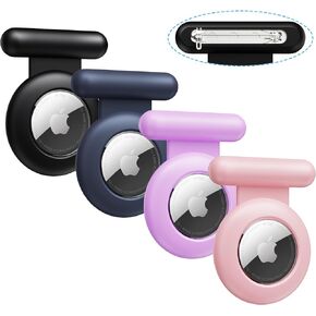 HLHGR Airtag Holder for Kids Hidden,Waterproof GPS Tracker Case with Pins for Apple Airtag 4 Pack sutable for Children, Elderly, Backpack,Luggage.