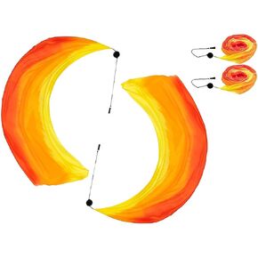 Hitopin 2 Sets Belly Dance Colorful Veil Poi Silk Poi Throwing Balls Poi Throwing Balls Scarf Poi Streamer with Poi Balls Belly Dance Ball for Belly Dance Performance, for Parties Dances Performances