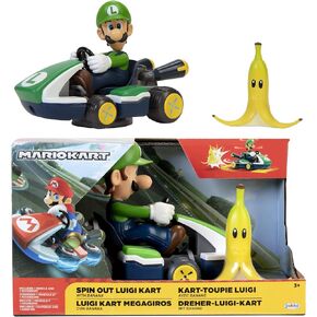 Super Mario Spin Out 2.5" Mariokart - Luigi Racer Vehicle