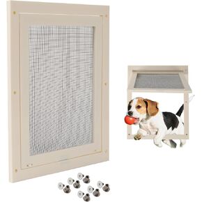 TonGass 7.87" x 11.42" Pet Screen Door Flap for Doggy Pet Screen Door Fits Dogs Cats Under 30 Lbs Small Dog Door Cat Screen Window Door for Exterior Door – Porch Screens and Window Screens - Black