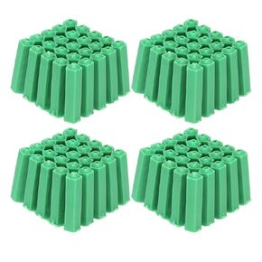 Green Plastic Masonry Screw, 100Pcs Plastic Expansion Screw Expansion Tube into The Wall Rubber Particles M6 Rubber Plug Fixed Wall Anchor Dry Wall Plug Anchor