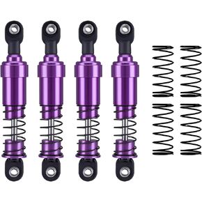 AMK 1/10 RC Crawler Shocks, 4Pcs 85mm Aluminum Big Bore RC Shocks with Oil Filled RC Crawler Shocks for 1/10 RC Crawler Axial SCX10 Capra D90 Gspeed V4 Element TRX4 Upgrades (Purple 85mm 4Pcs)
