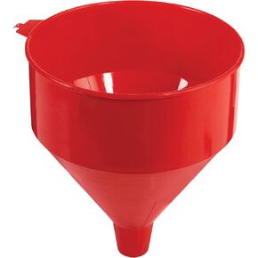 LubriMatic 75-072 Polyethylene Plastic Funnel w/ Screen - 6 Quart,Red