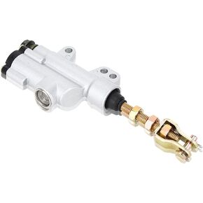 Keenso Universal Rear Brake Master Cylinder, Rear Foot Brake Hydraulic Master Cylinder Pump Silver for Motorbike ATV Dirt Bike(Black)