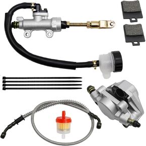Rear Foot Disc Hydraulic Brake Master Cylinder Caliper Assembly, Replacement for 150cc 200cc 250cc Taotao Coolster Roketa Vitacci Peace SunL RPS Icebear Chinese ATV Quad 4 Wheeler Dune Buggy Go Kart