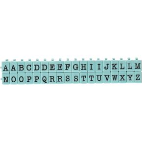 Contact USA Upper Alpha Medium 36ct Pegz Upperase Alphabet Stamp Set, Tiffany Blue