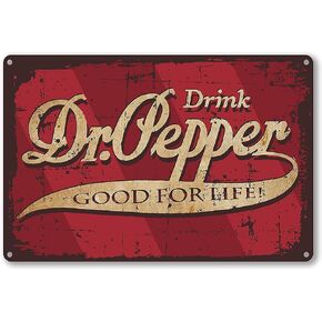 Agedsign Dr.Pepper Vintage Metal Tin Sign for Home Bar Pub Restaurant Wall Decor - Best Retro Signs Decor Gift for Women Men Friends - 8x12 Inch