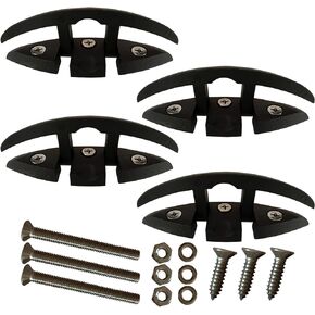 OSTARE Boat Cleats Folding Black Nylon 5" Flip Up Dock Cleat Pull Up Cleat Dock Mooring Cleats 4pcs