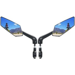 Bike Mirror 1 Pair, Wide Angle HD Glass E-Bike Mirrors, 360 Degree Rotatable Side Mirrors, Handlebar Rear View Mirror for Bicycle