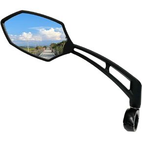 Hafny 2024 New Handlebar Bike Mirror, Long Arm, HD Glass Lens, Adjustable & Rotatable Safe Rearview Bicycle Mirror, Blast-Resistant, HF-M6002-FR051 (Anti-glare Blue Left)
