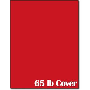 65lb Cover Cardstock Paper - 8.5 x 11 inch - 25 Sheets (Holiday Red)