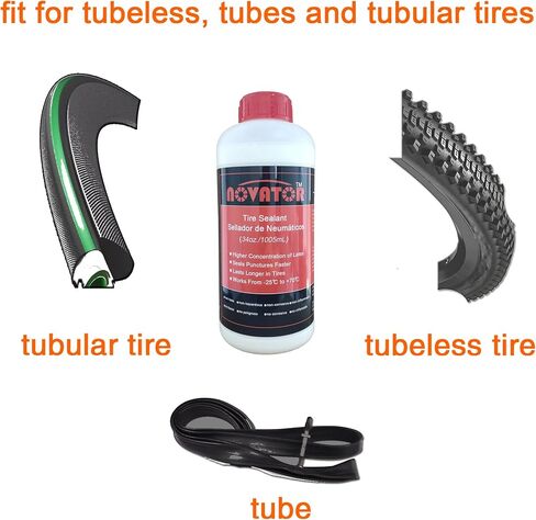 NOVATOR Endurance Bike Tire Sealant for Tubeless, Tubulars, Tubes, Seals Faster, Lasts Longer, Micro-Fiber for MTB, Road, Gravel Bicycle Tires in Saudi Arabia