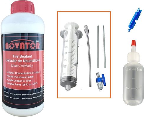 NOVATOR Endurance Bike Tire Sealant for Tubeless, Tubulars, Tubes, Seals Faster, Lasts Longer, Micro-Fiber for MTB, Road, Gravel Bicycle Tires in Saudi Arabia
