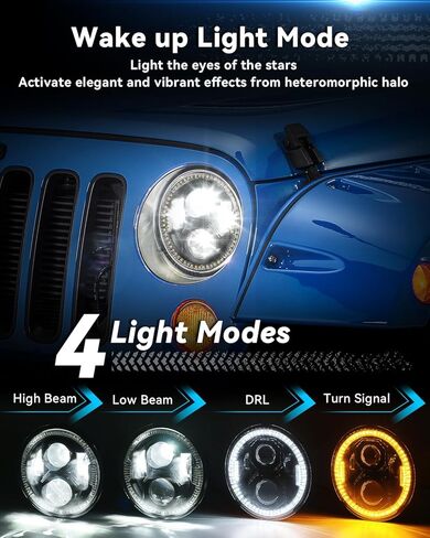 مصابيح أمامية LED مقاس 7 بوصات من SUPAREE مع مصابيح DRL وأضواء إشارة الانعطاف in Kuwait