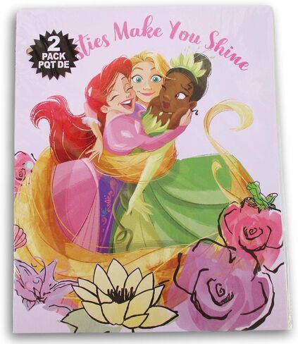 Princess Besties Make You Shine Folders Bundle - Ariel, Rapunzel, Tiana, Moana, Snow White - Set of Two 3-Hole 2-Pocket Portfolio Folders in Saudi Arabia