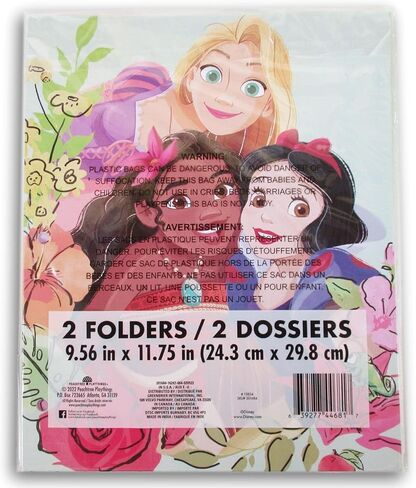 Princess Besties Make You Shine Folders Bundle - Ariel, Rapunzel, Tiana, Moana, Snow White - Set of Two 3-Hole 2-Pocket Portfolio Folders in Saudi Arabia