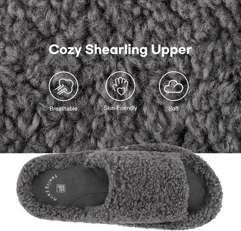 FamilyFairy Women's Fuzzy Slippers Comfy Open Toe Memory Foam House Shoes for Indoor Outdoor in Saudi Arabia